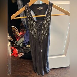 Studded Gray Sleeveless dress